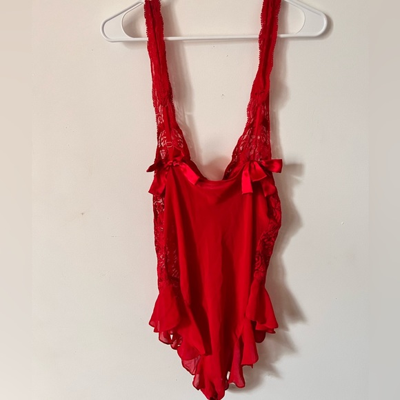 Vintage Victoria’s Secret red lace teddy lingerie large - Picture 4 of 8